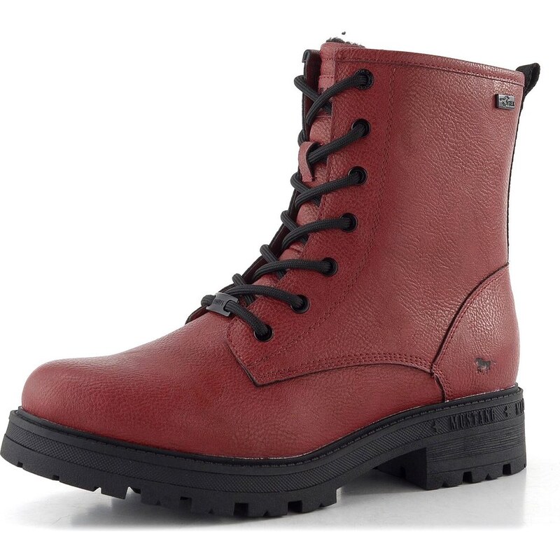 Mustang šnurovacia členková obuv red 15M0042009 65612351