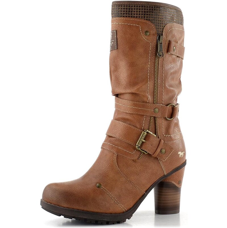 Mustang poločižmy na podpätku cognac 15M0162001 65612353