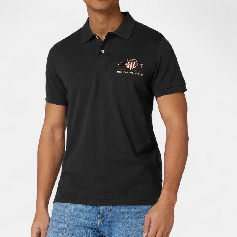 Pánské černé polo triko Gant 56429 65611695