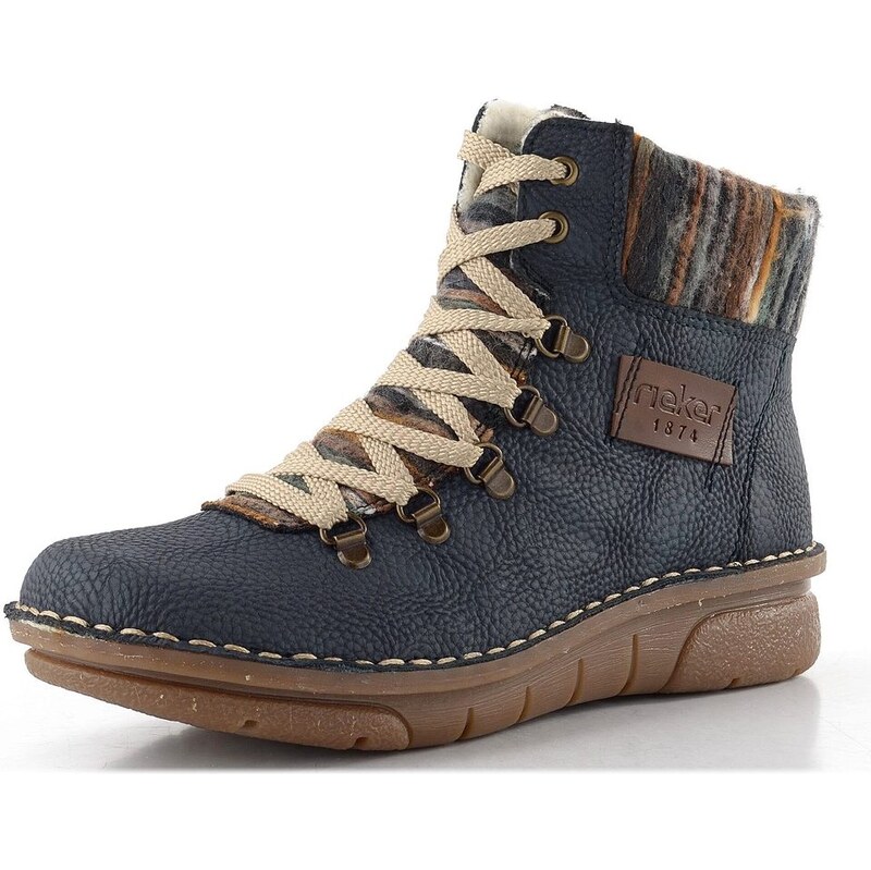 Rieker šněrovací kotník s nápletem modrý 73343-15 65612418