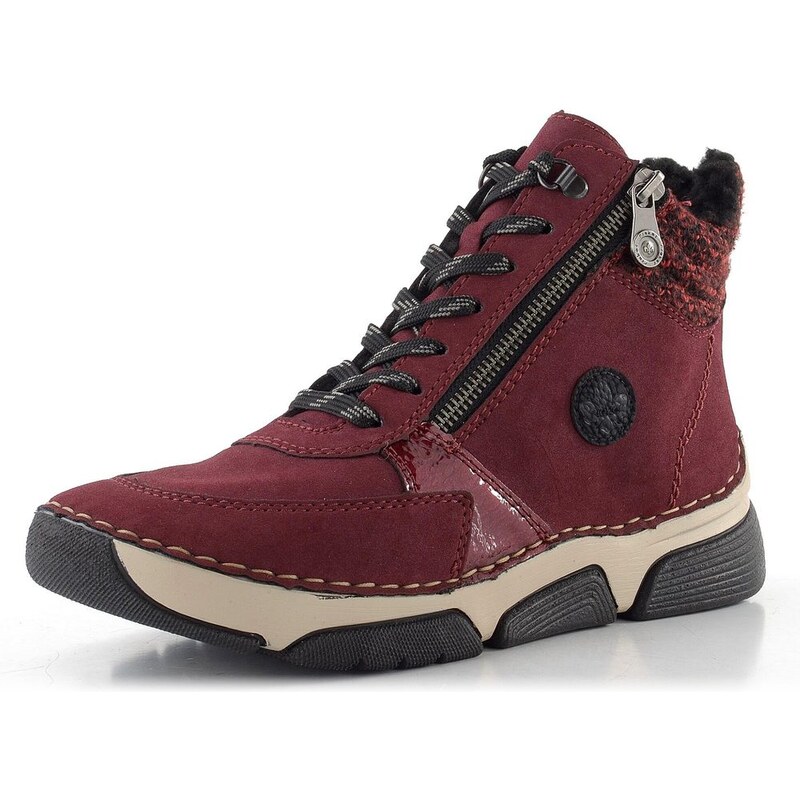 Rieker šněrovací kotník se zipem červený 45960-35 65612417