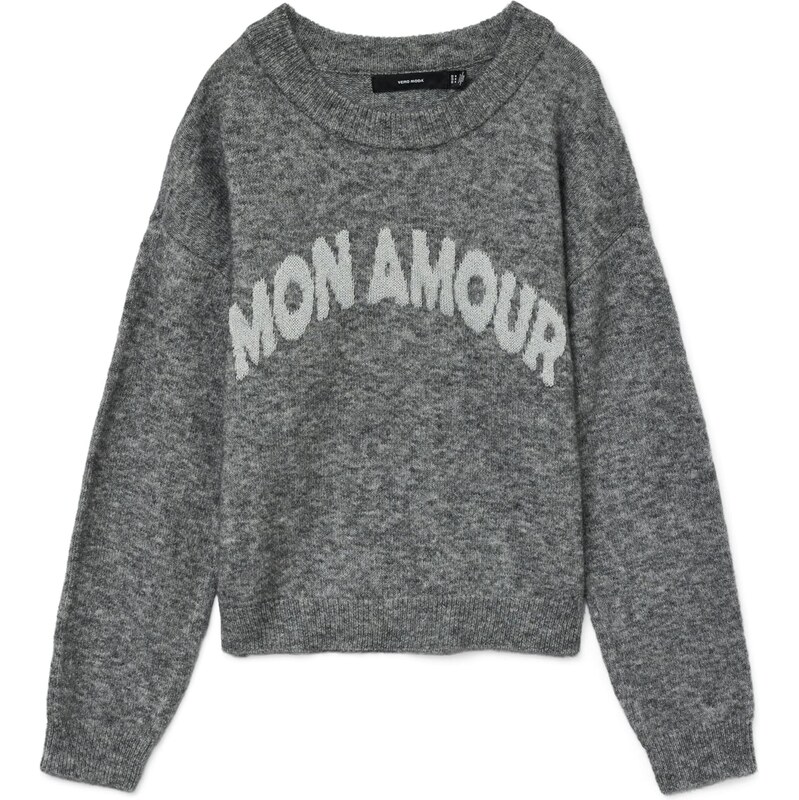 VERO MODA Sveter AMOREMIO svetlosivá / sivá melírovaná 65883200