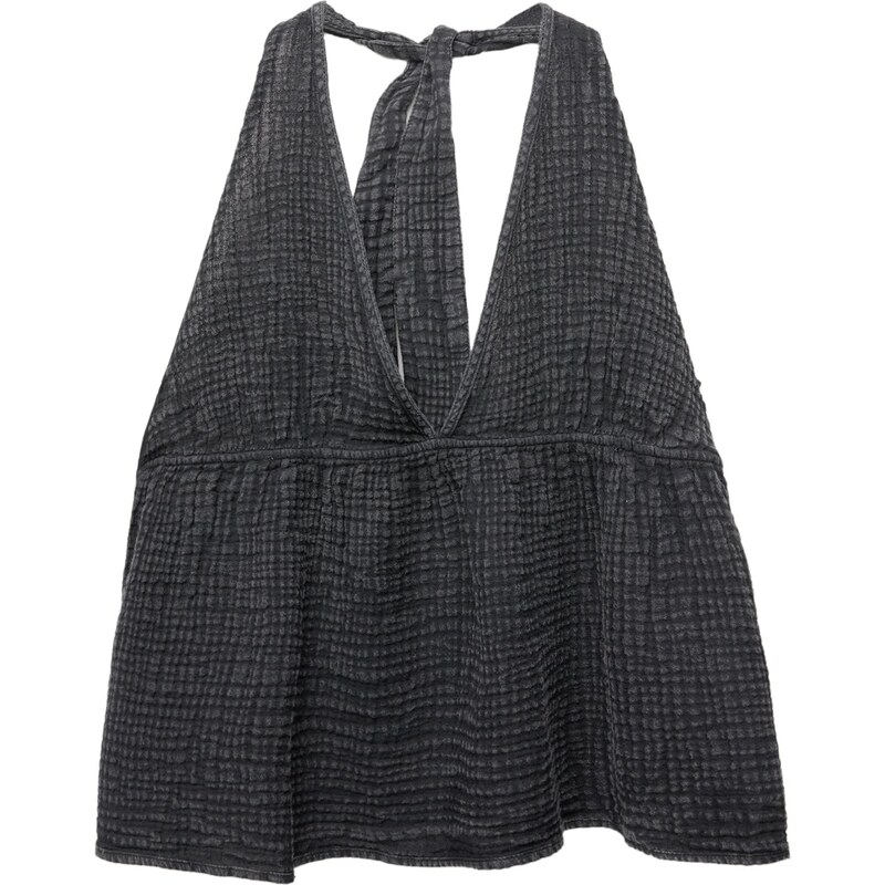 Pull&Bear Top tmavosivá 65886056