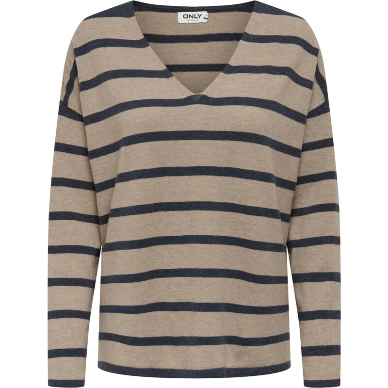 ONLY Sveter ONLAMALIO tmavobéžová / enciánová 65886486