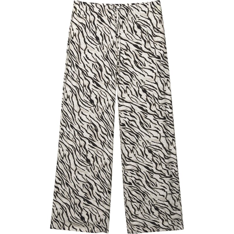 Pull&Bear Nohavice kamenná / čierna / prírodná biela 65886893