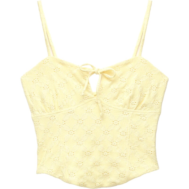 Pull&Bear Top pastelovo žltá 65889464