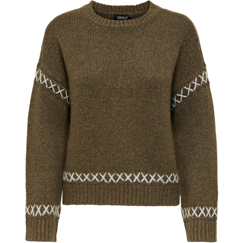 ONLY Sveter ONLAmanda hnedá / prírodná biela 66008997