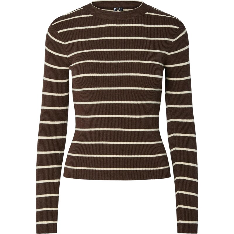 PIECES Sveter krémová / čokoládová 65890322