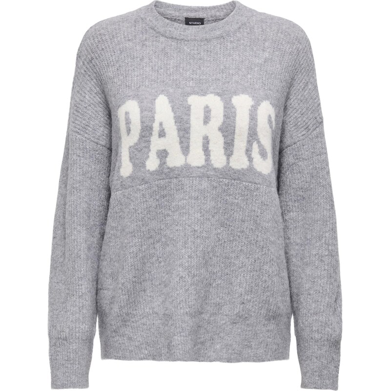 ONLY Sveter ONLJerico sivá melírovaná / biela 65890338