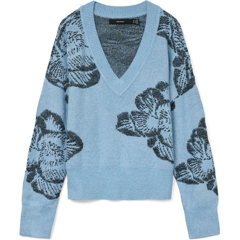 VERO MODA Sveter VMFAIRLY svetlomodrá / čierna 65890667