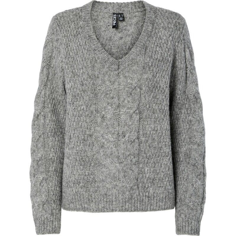 PIECES Sveter NINA sivá melírovaná 65890949