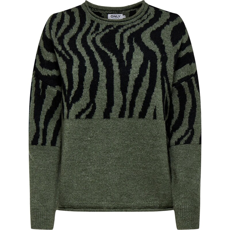 ONLY Sveter ONLJade zelená / čierna 65891052