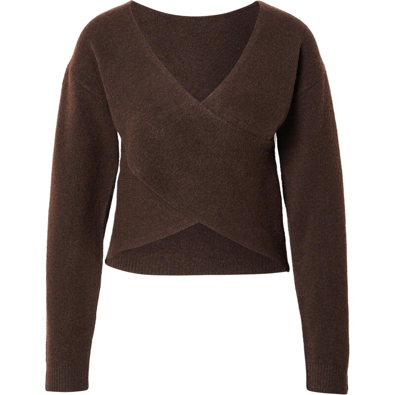 PIECES Sveter PCNANU tmavohnedá 65891156