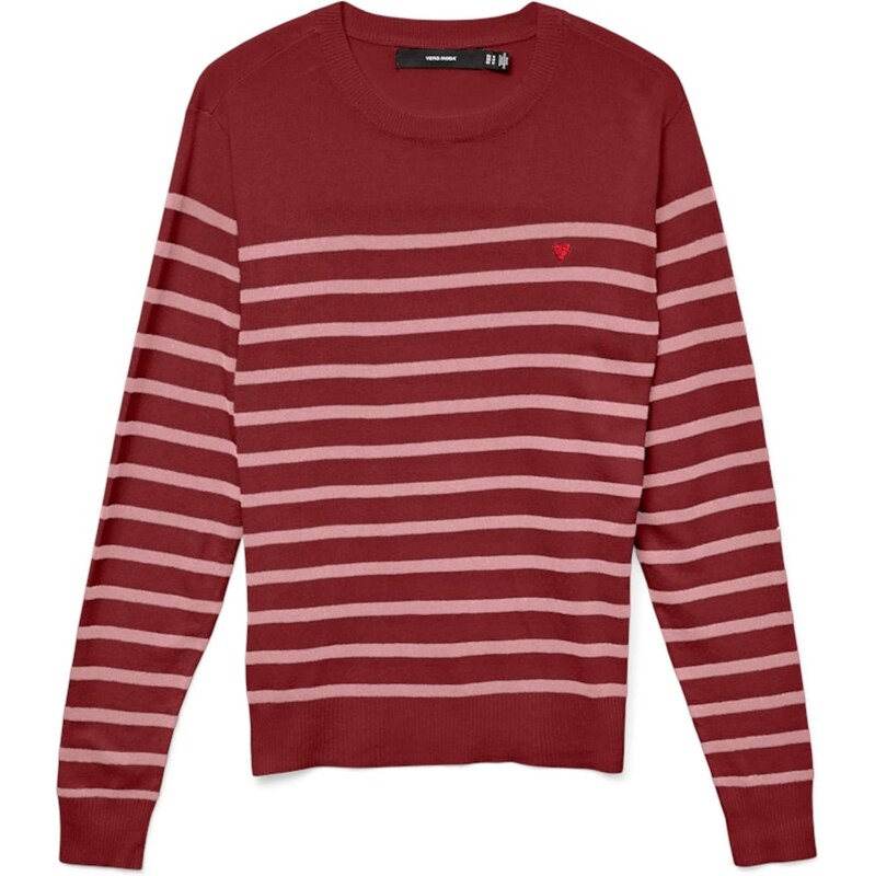 VERO MODA Sveter VMDORY ružová / vínovo červená 65891205
