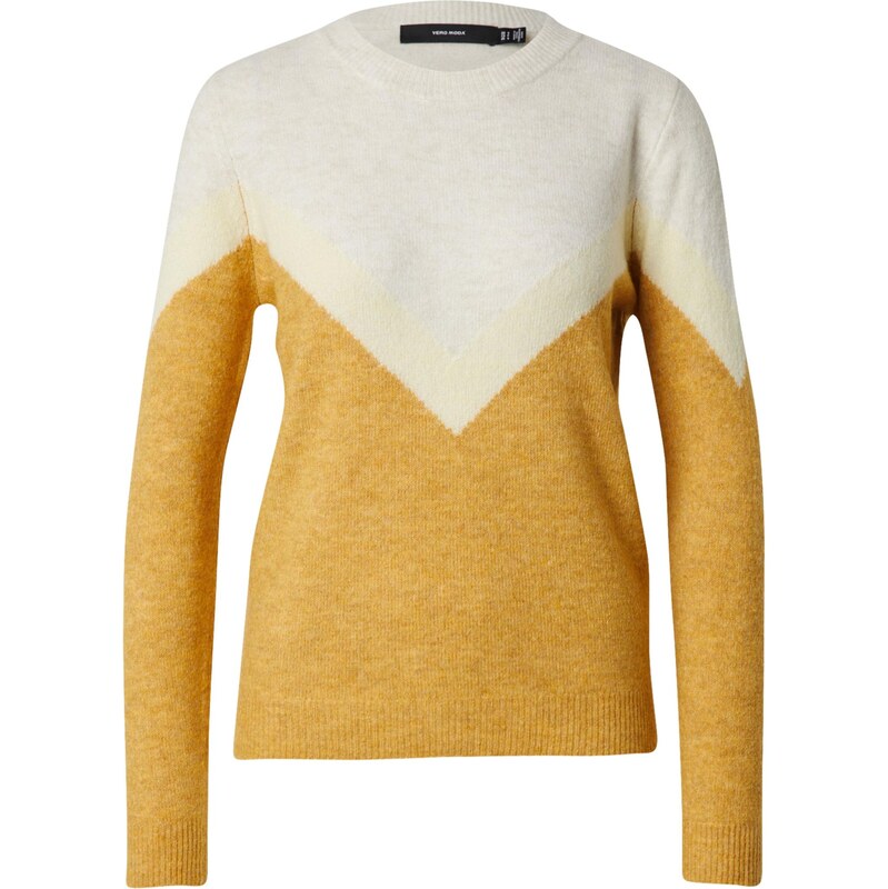 VERO MODA Sveter VMPLAZA krémová / zlatá žltá 65891401