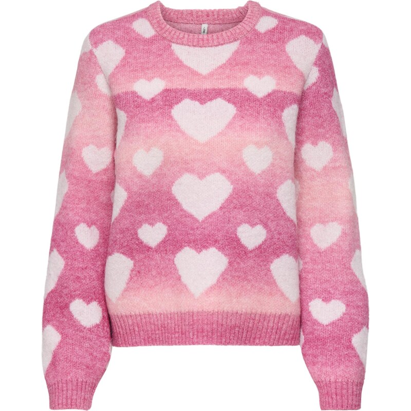 ONLY Sveter ONLAIDA ružová / biela 65892023