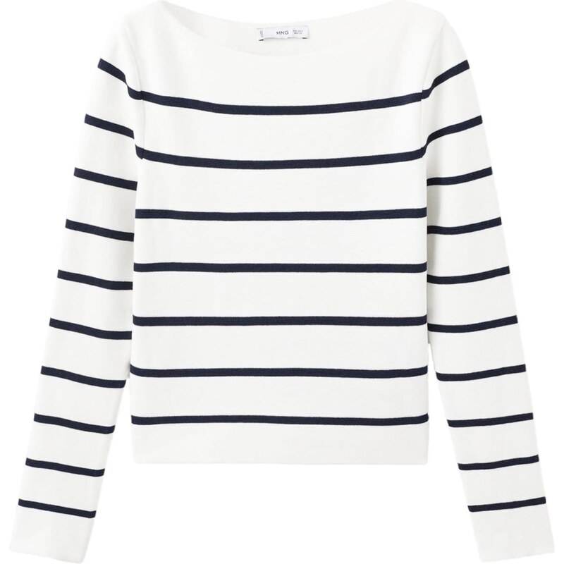 MANGO Sveter SOHO nebielená / čierna 65892115