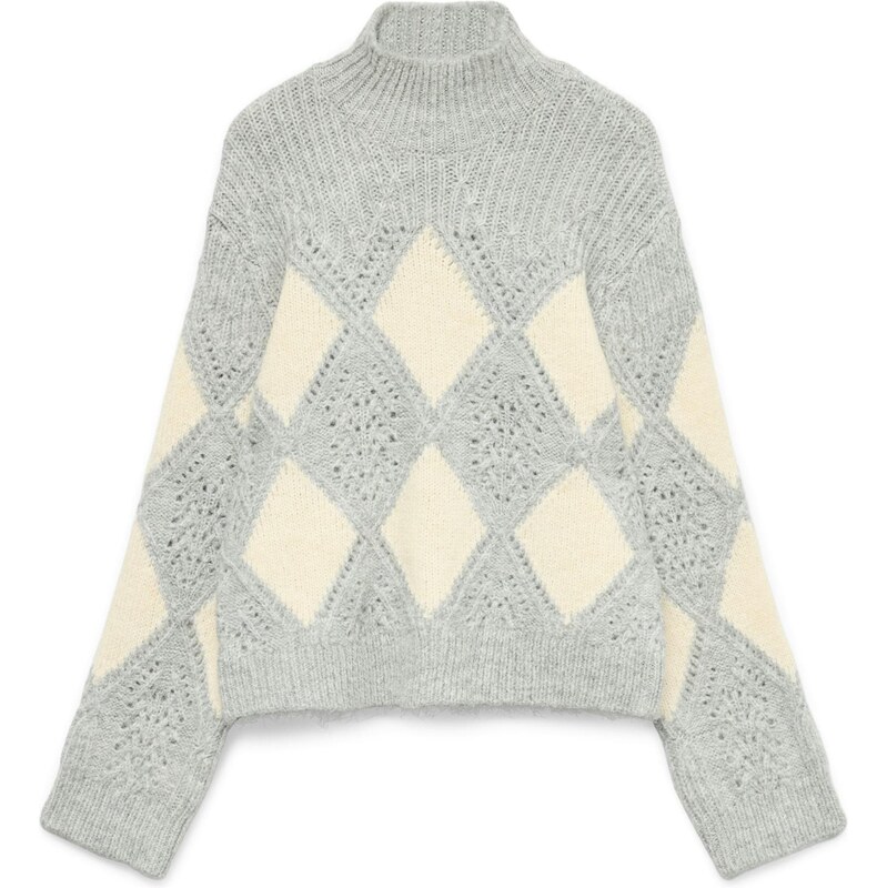 VERO MODA Sveter VMPaloma krémová / svetlosivá 65892877