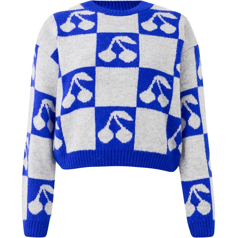 ONLY Sveter ONLHAPPIE tmavomodrá / svetlosivá 65893155