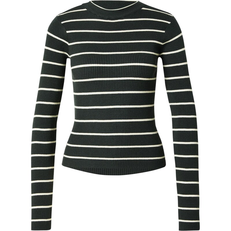 PIECES Sveter tmavozelená / biela 65893677