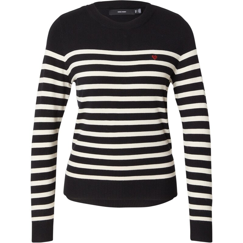 VERO MODA Sveter VMDORY čierna / biela 65893723