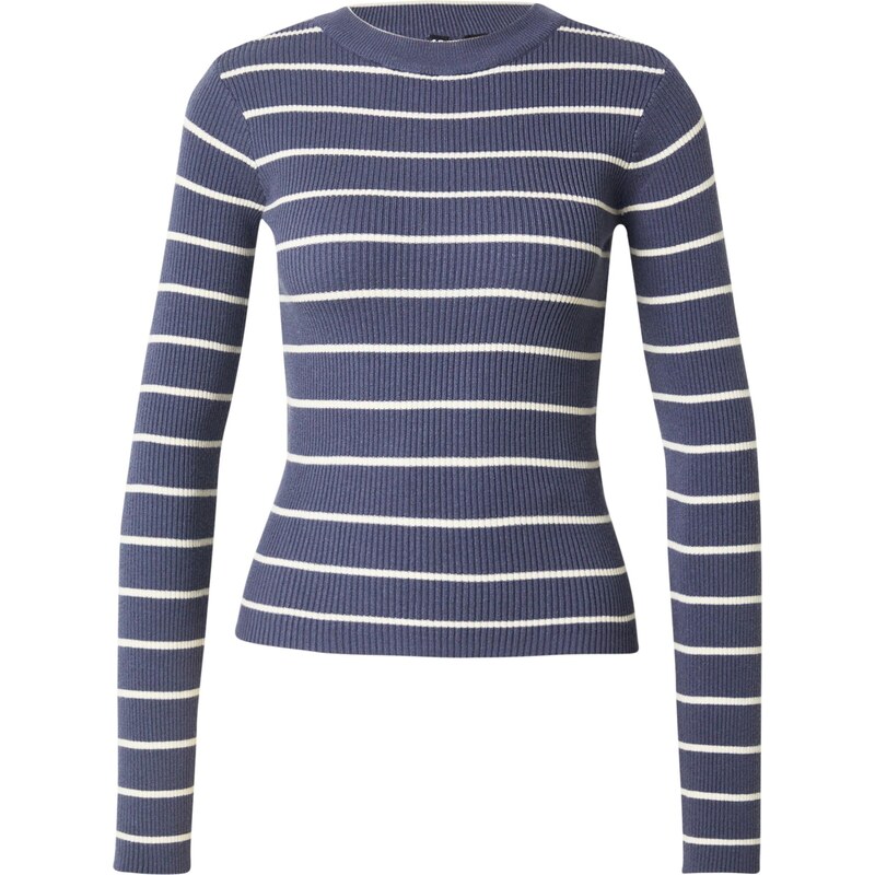 PIECES Sveter tmavomodrá / biela 65893928