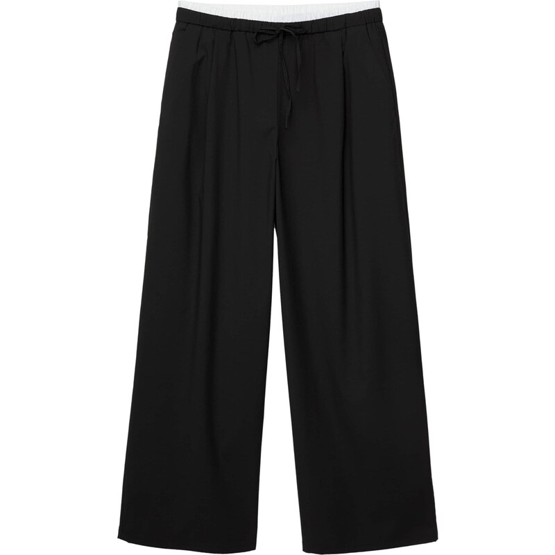 Pull&Bear Plisované nohavice čierna 65894610