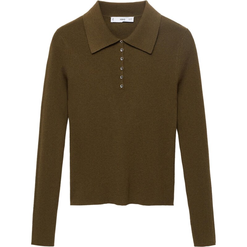 MANGO Sveter Twenties olivová 65894707