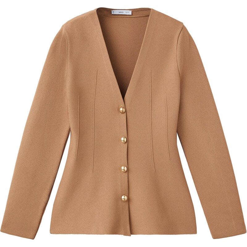 MANGO Kardigán Tona svetlohnedá 65894766