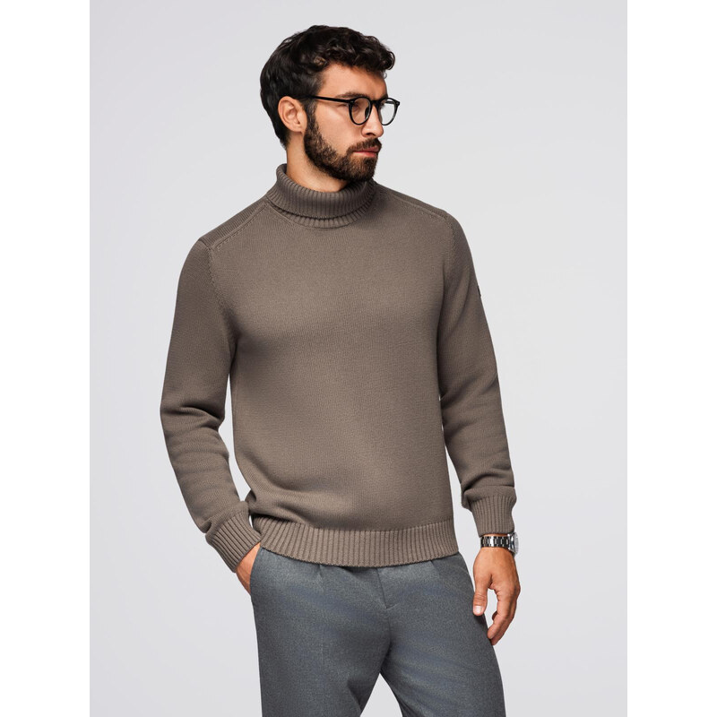 Ombre Golf mens knitted sweater - gray-brown 65685298