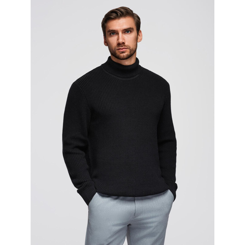 Ombre Mens classic cotton turtleneck sweater - black 65656146