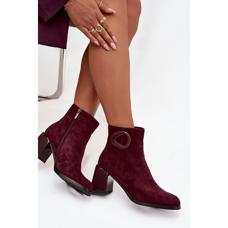 Semišové členkové topánky na podpätku Artiker 66474268