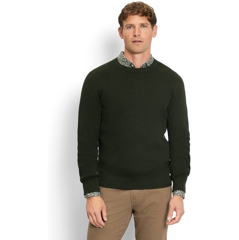 Pánsky tmavozelený bavlnený pulóver OLYMP 65614458