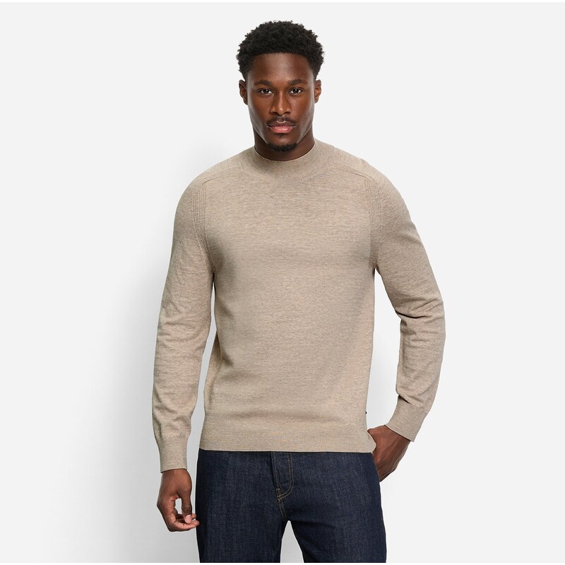 Pánsky bavlnený béžový polorolák OLYMP 65614464