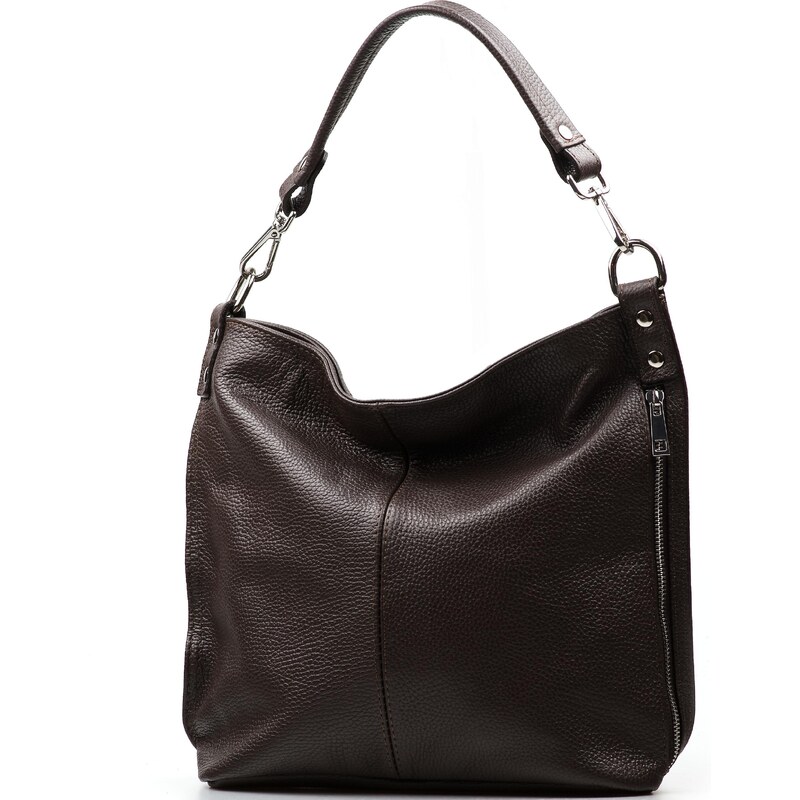 Blaire Kožená kabelka Margareta tmavo hnedá 65614930
