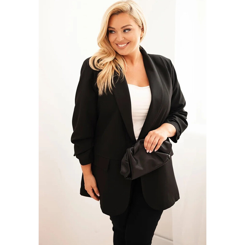 Kesi Čierny dámsky elegantný plus size blejzer 65618734