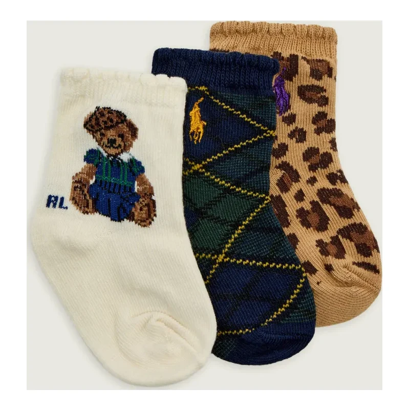 POLO RALPH LAUREN Ponožky 3-balenie FALL BABY GIRL BEAR 65617219