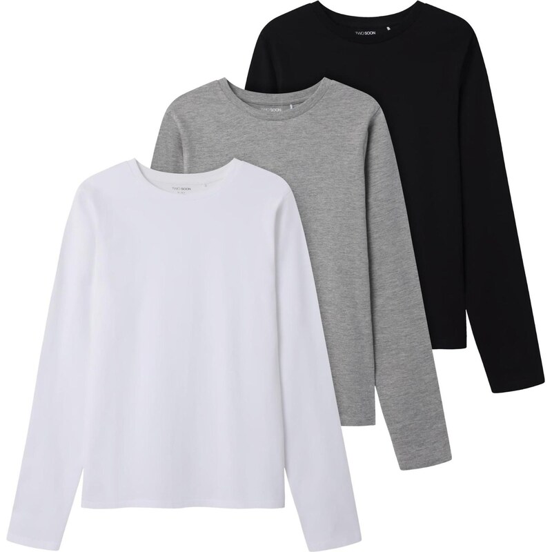 TWO SOON Tričko sivá melírovaná / čierna / biela 65644760