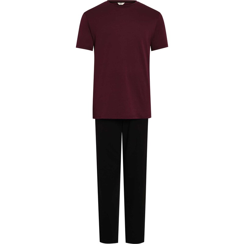 Dagi Dlhé pyžamo bordová / čierna 65619639