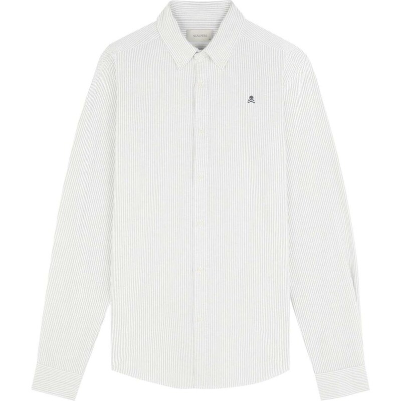 Scalpers Košeľa kaki / biela 65660877