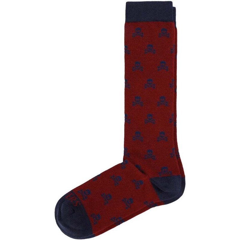 Scalpers Ponožky Skull námornícka modrá / burgundská 65662082