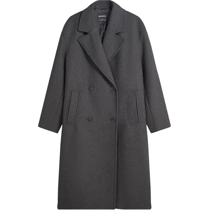 Bershka Prechodný kabát antracitová 65906266