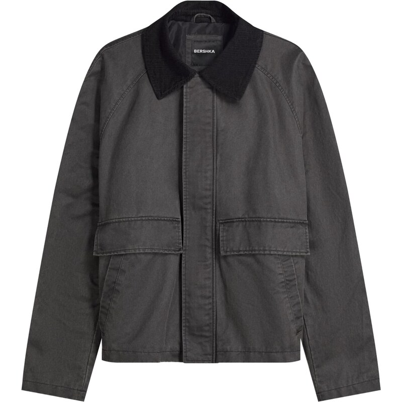 Bershka Prechodná bunda čierna 65894937