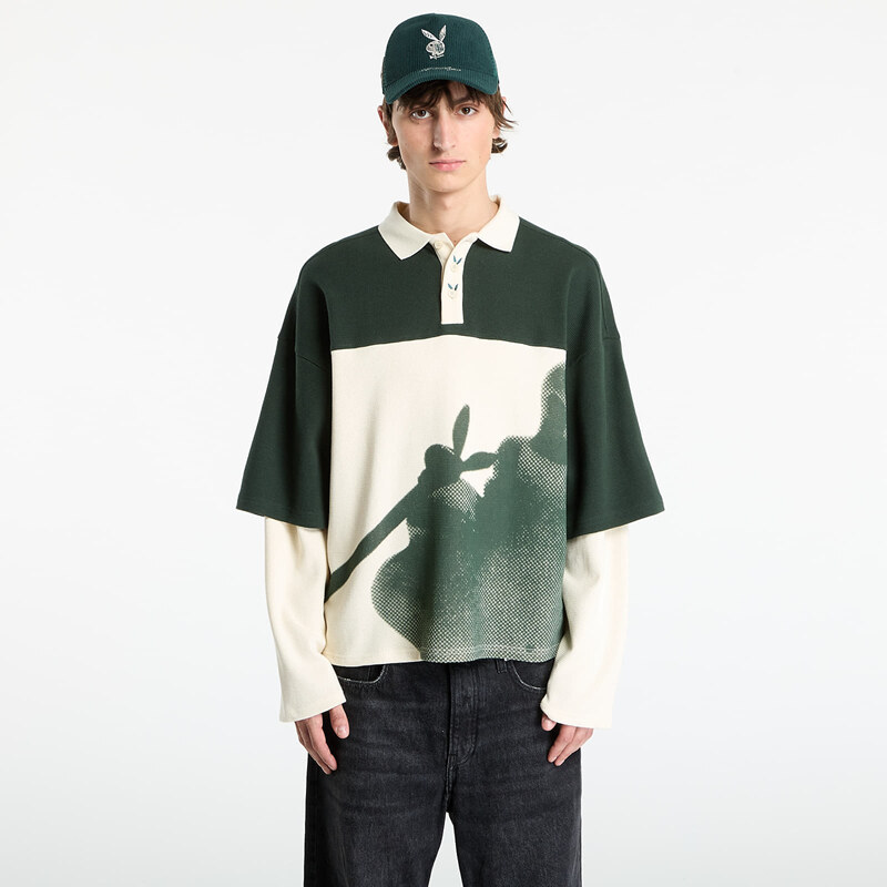 Tričko Playboy x FTSHP Double Sleeve Polo UNISEX Green XXL 65623631