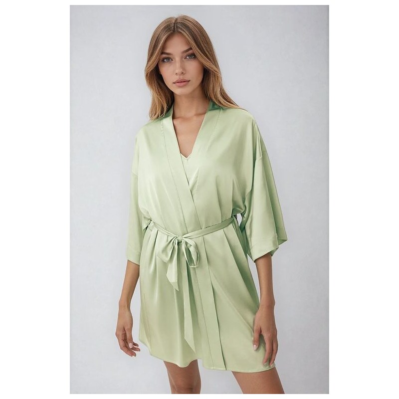 Esotiq Dámsky saténový župan Renne mint 61864956