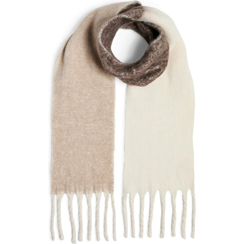 PIECES Šál BEA béžová / tmavohnedá 65890720