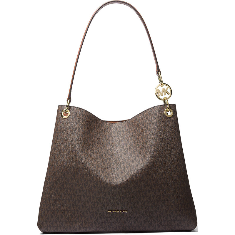 Michael Kors Christina Large Signature Logo Shoulder Bag Brown 65634442