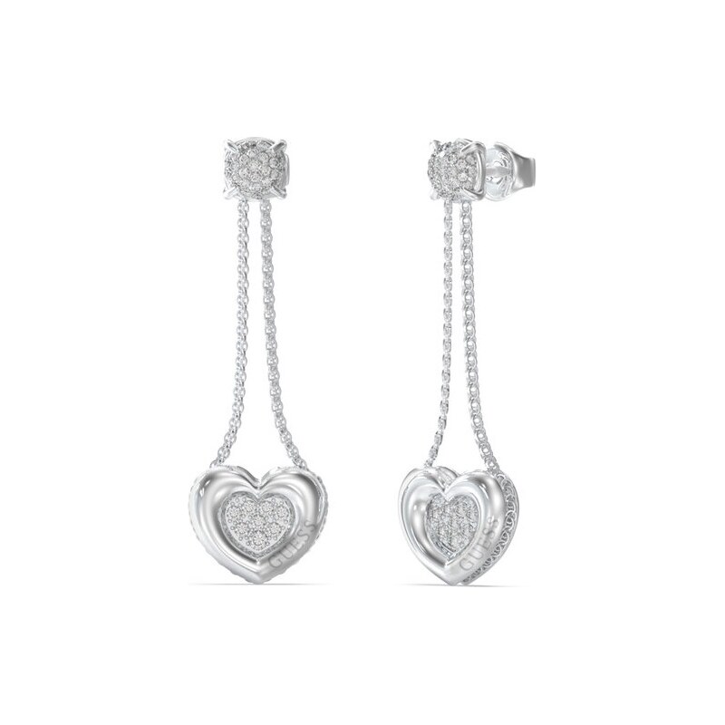 Guess Jedinečné visiace náušnice s kryštálmi LOVE JUBE05462JWRHT/U 66579508