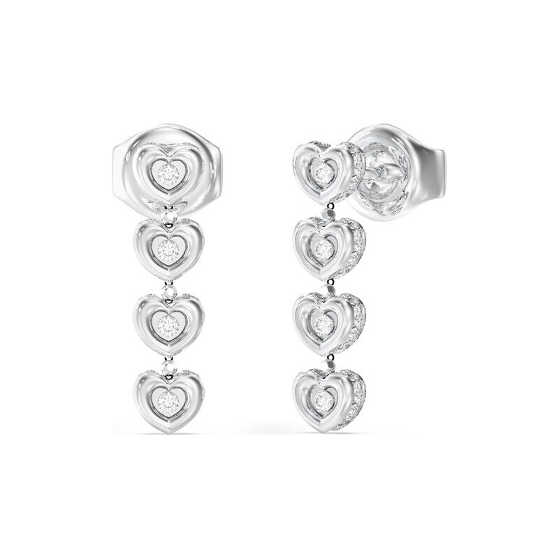 Guess Visiace srdiečkové náušnice s kryštálmi LOVE JUBE05473JWRHT/U 66582239