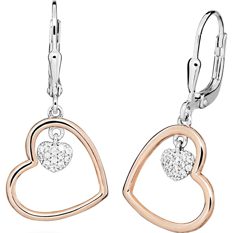 Silver Cat Strieborné visiace bicolor náušnice Love & Infinity SC620 66587679